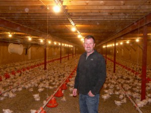 Kevin Topp is shown in his family's chicken barn.