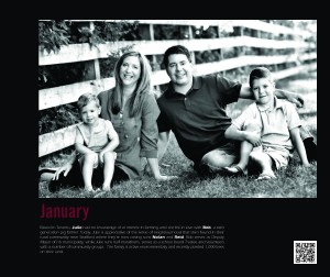 Bob McMillan, Julie Moore and their family appear as the faces of January, 2014 in the 2013 Faces of Farming calendar